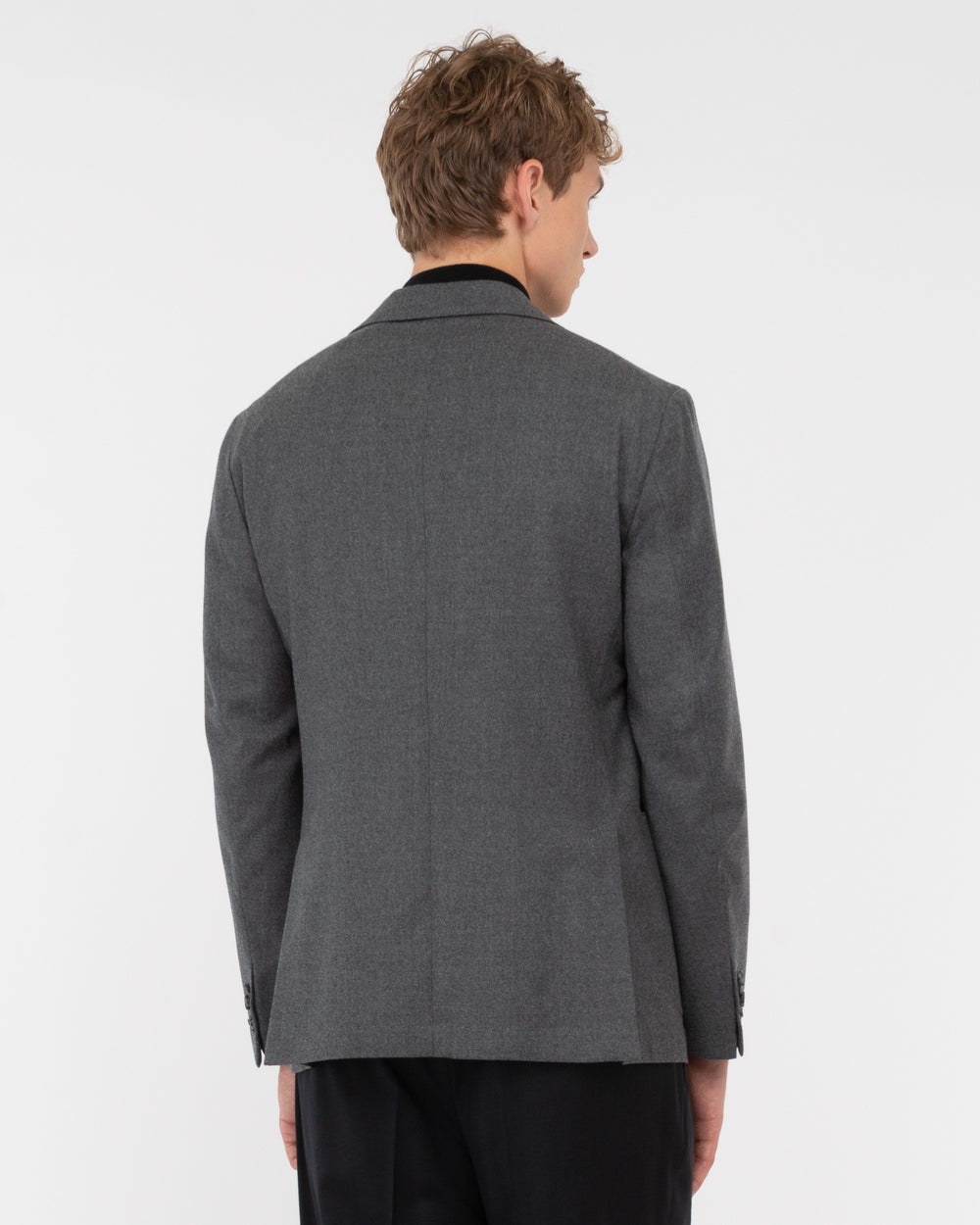 gray nuvola stretch wool flannel blazer