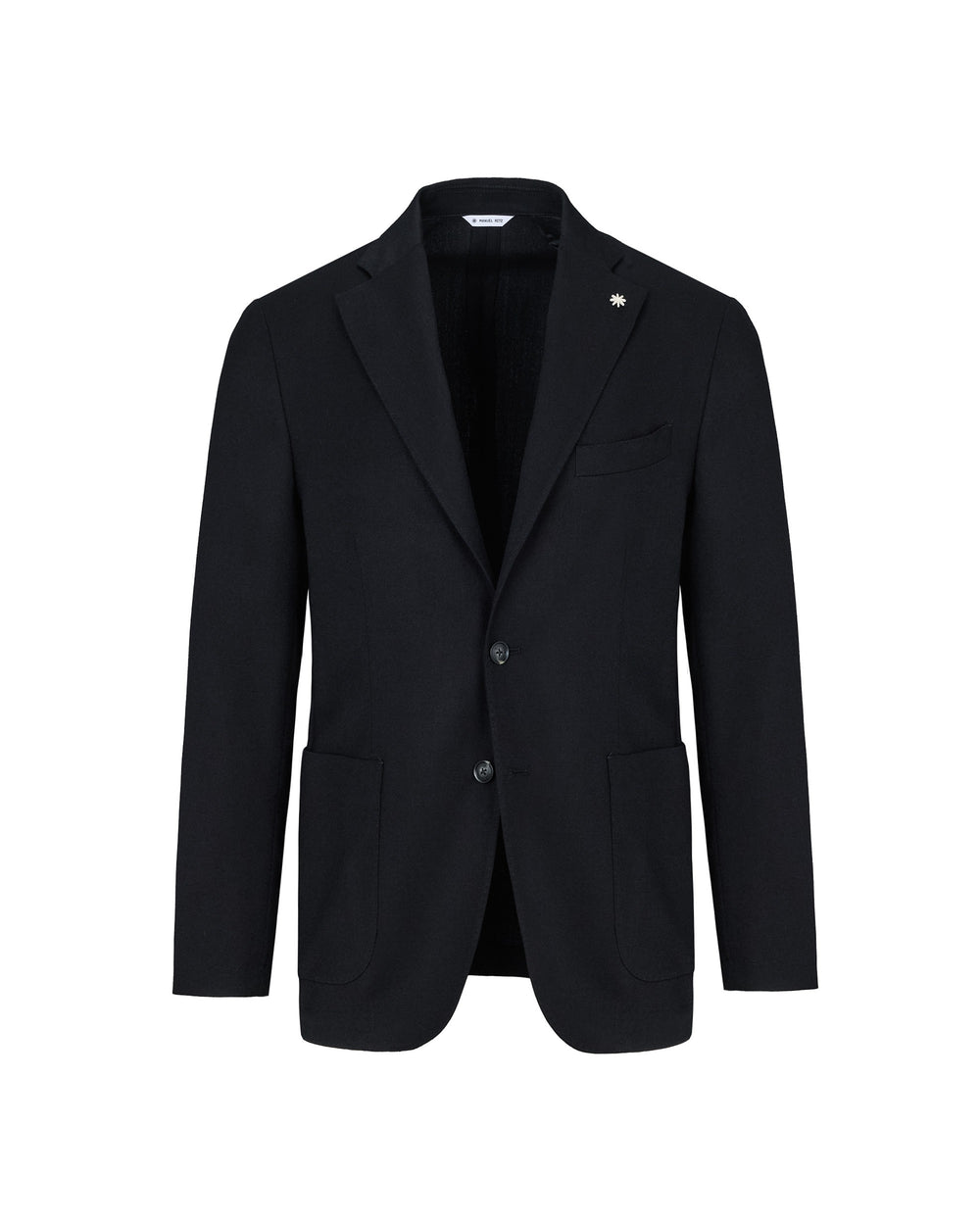 black nuvola stretch wool flannel blazer