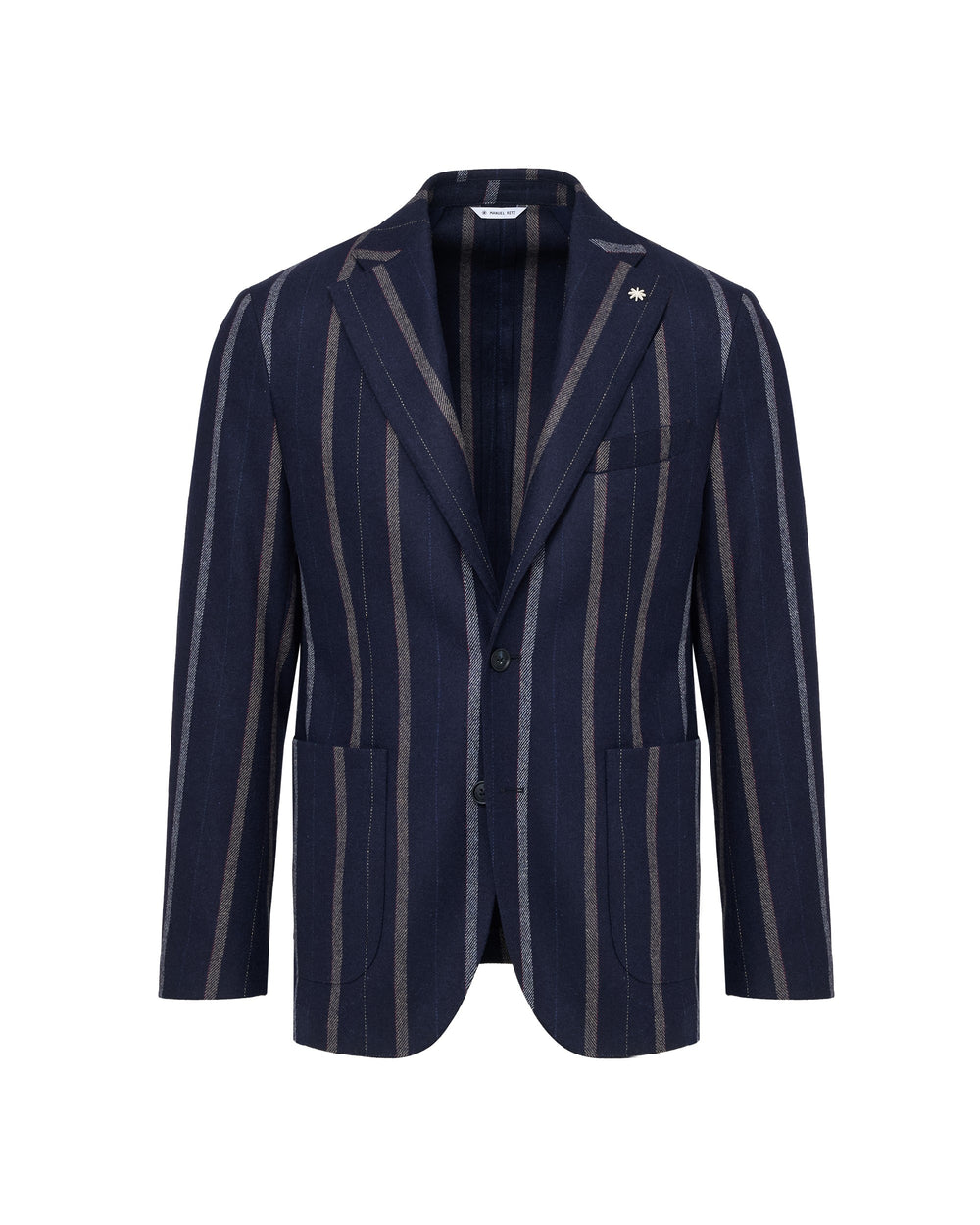 blue wool blend regimental blazer