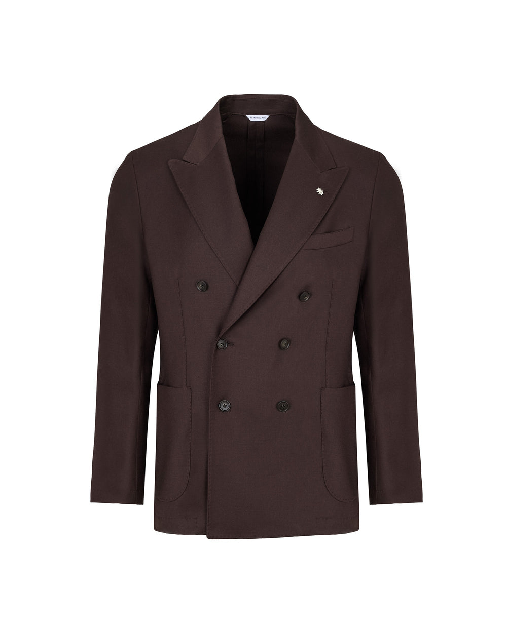 brown stretch wool flannel double breasted nuvola blazer