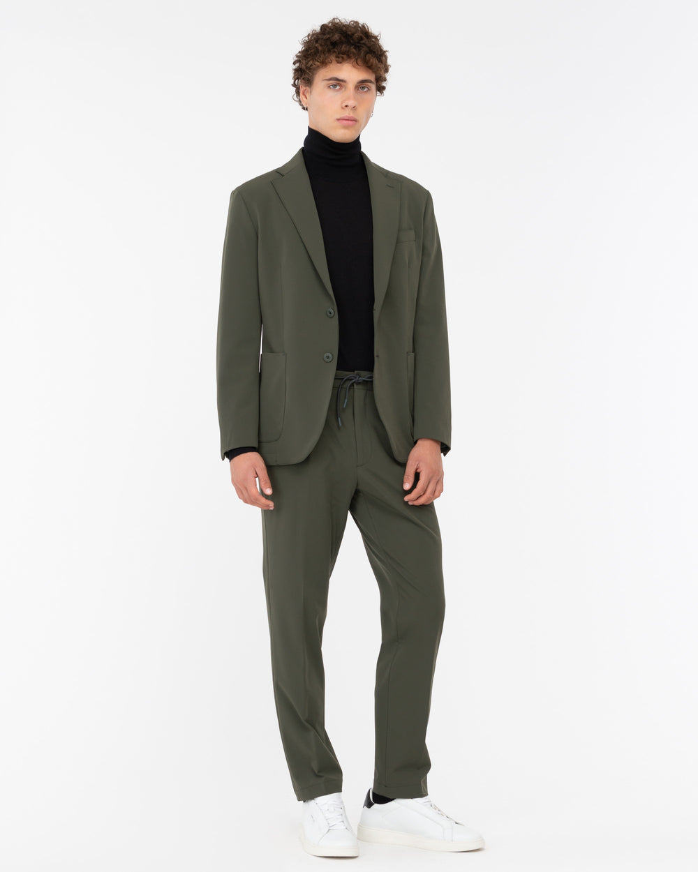 green technical stretch blazer