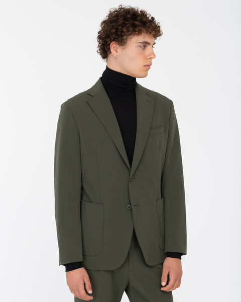 green technical stretch blazer