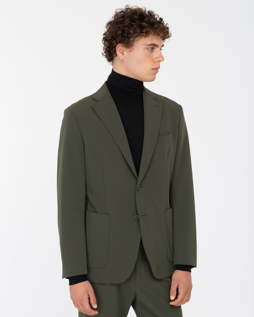 green technical stretch blazer