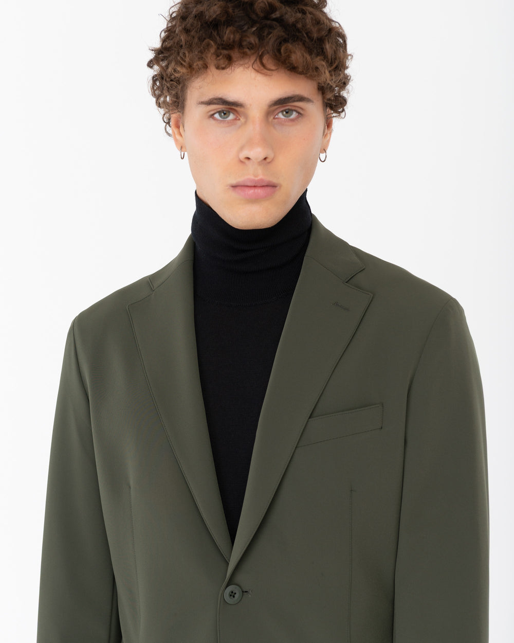 green technical stretch blazer
