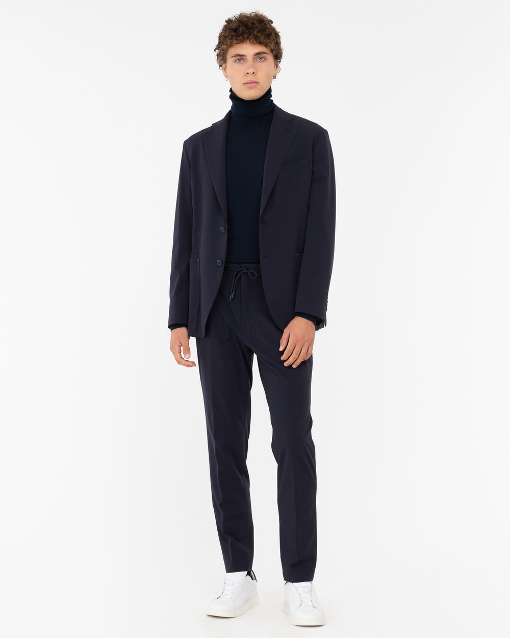 blue technical stretch blazer