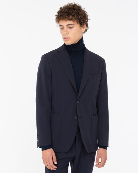 blue technical stretch blazer