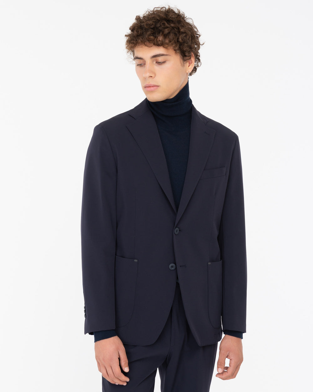 blue technical stretch blazer