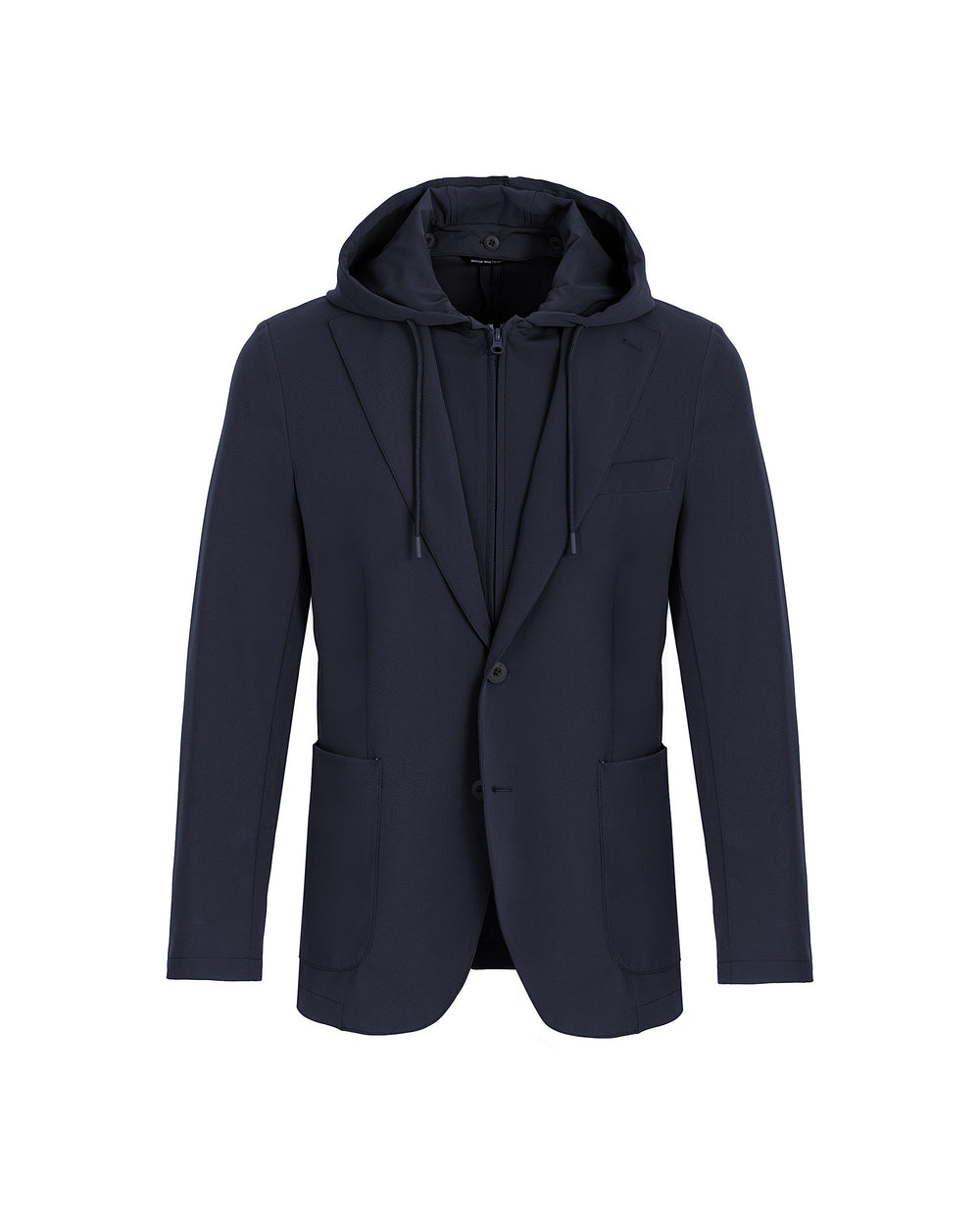 blue blazer with bib in stretch technical fabric