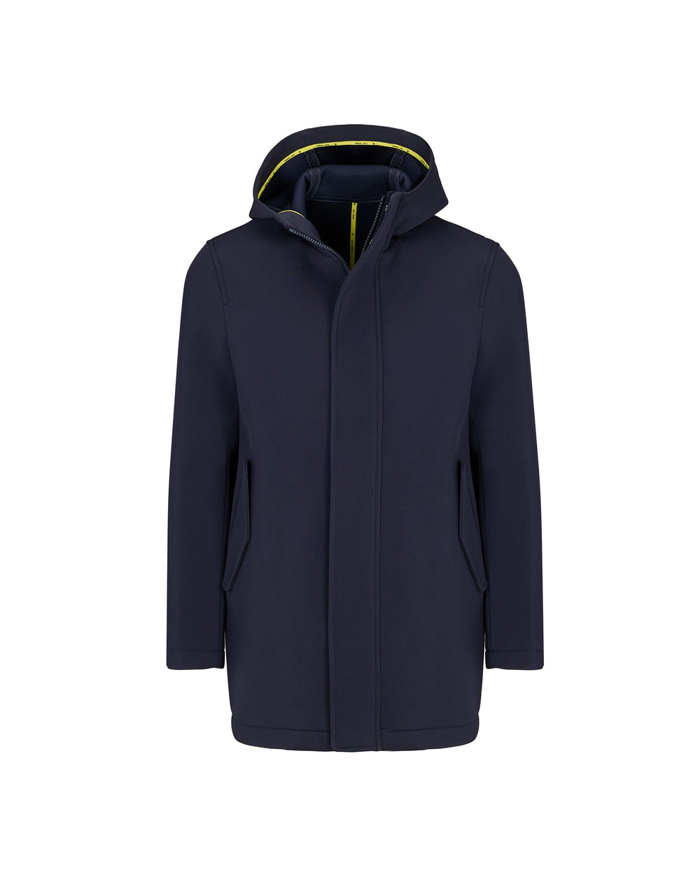 blue stretch bonded technical scuba parka