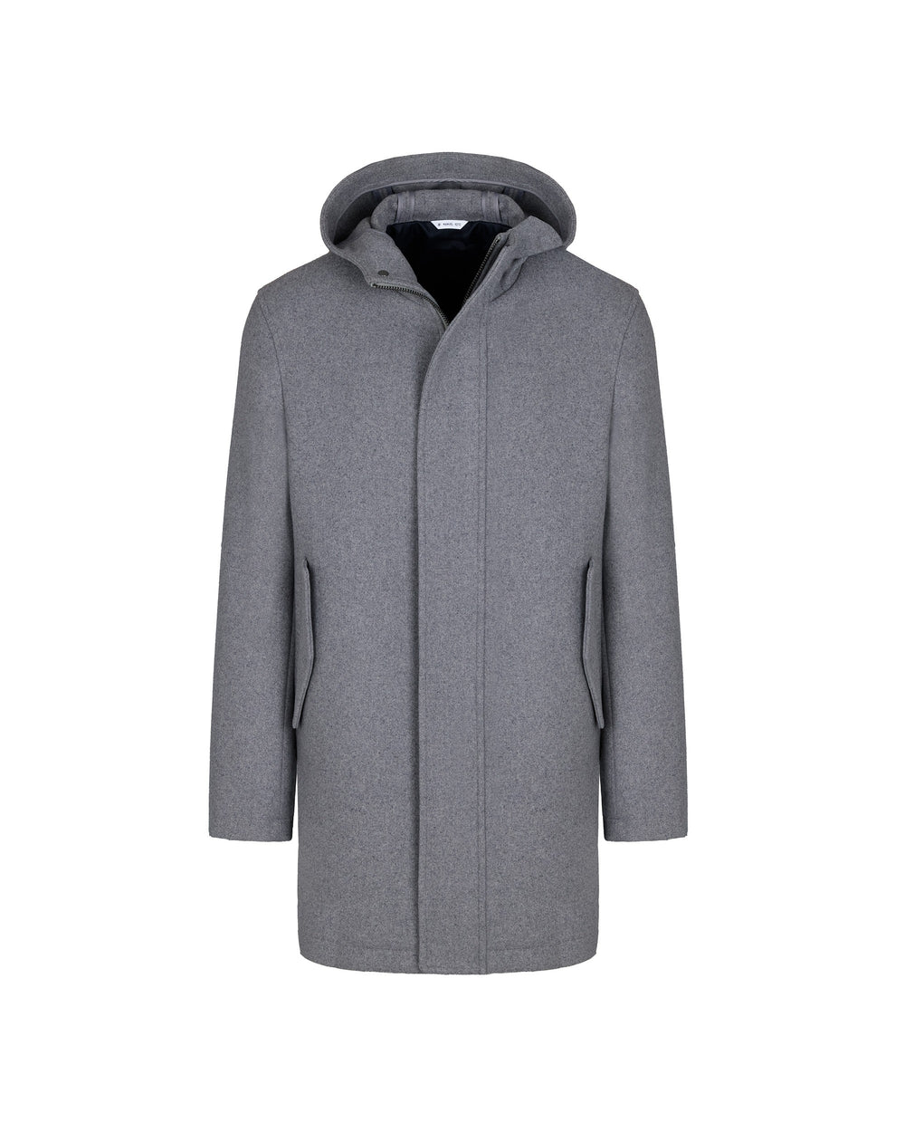 gray wool blend parka