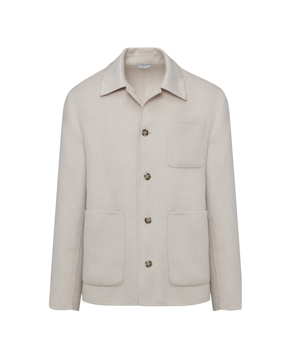 white double wool blend cloth overshirt