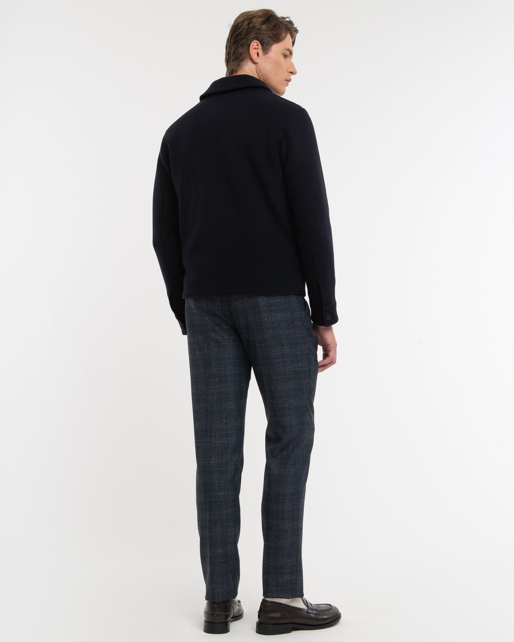 blue wool blend cloth jacket