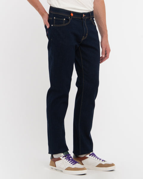 blue stretch indigo denim