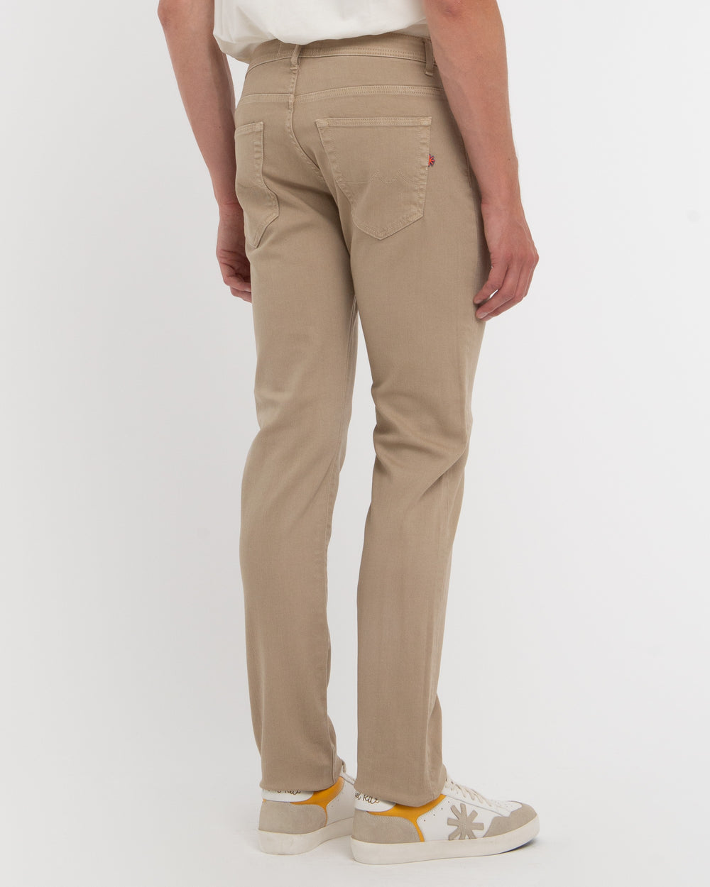 beige stretch cotton bull denim