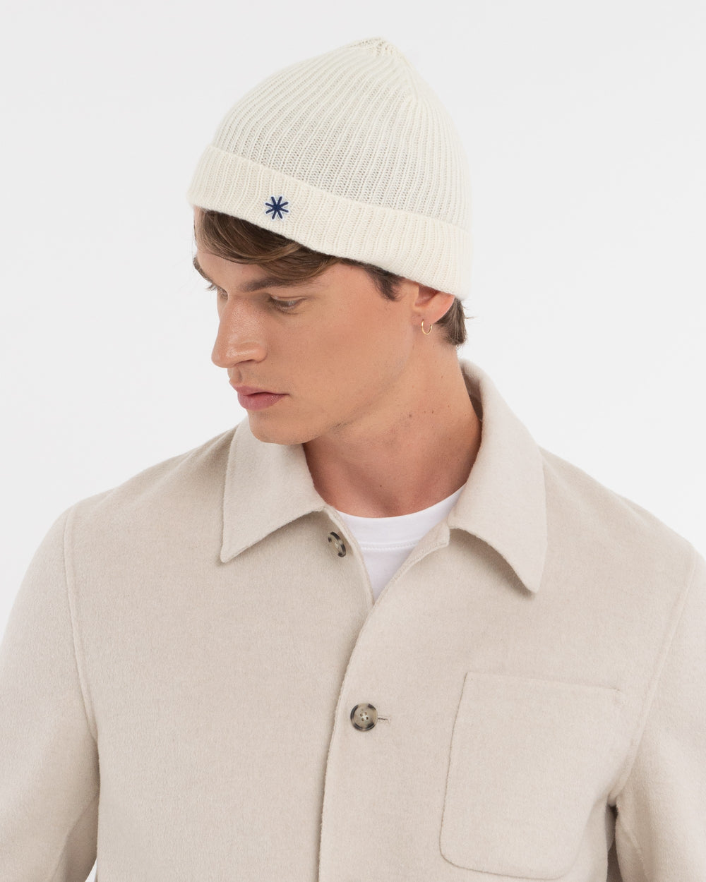 white english rib cashmere blend cap