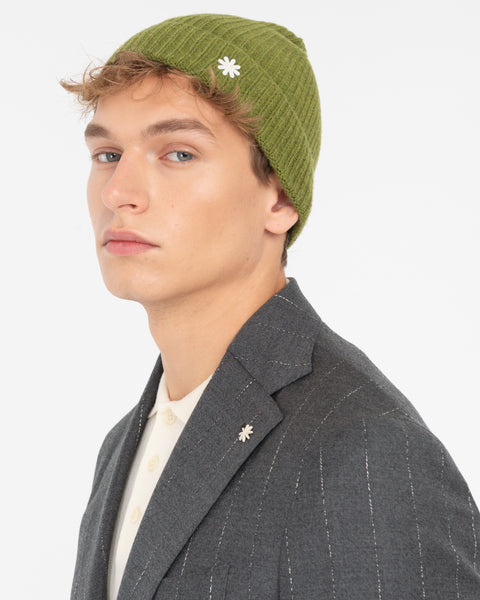 green english rib cashmere blend cap