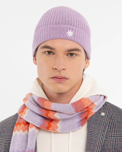 violet english rib cashmere blend cap