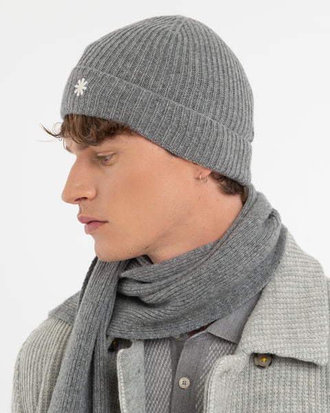gray english rib cashmere blend cap