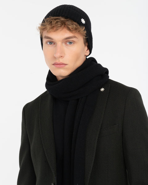 black english rib cashmere blend cap