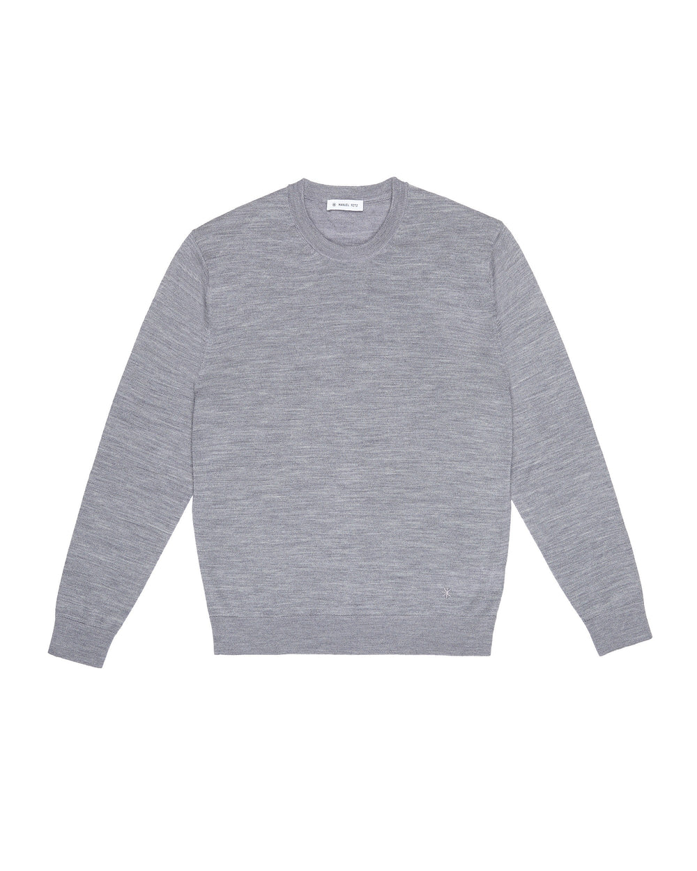 gray pure wool round neck sweater