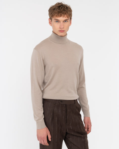 beige pure wool turtleneck