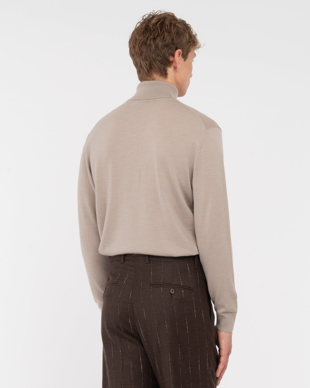 beige pure wool turtleneck