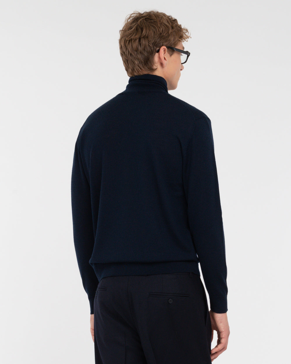 blue pure wool turtleneck