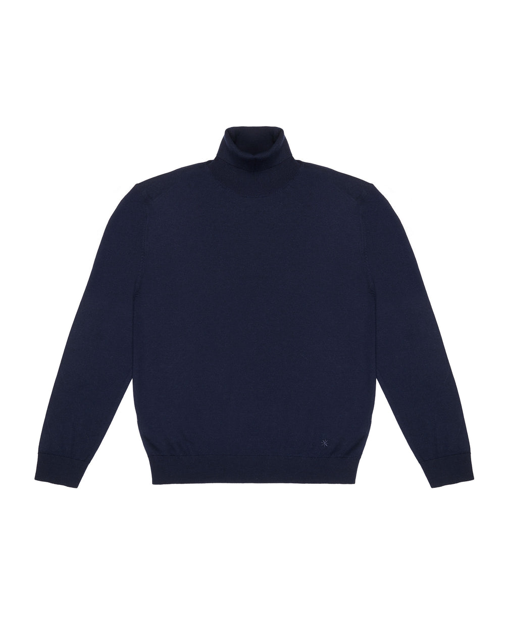 blue pure wool turtleneck