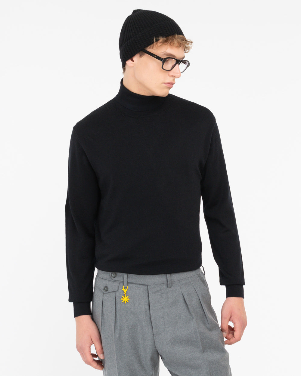 black pure wool turtleneck
