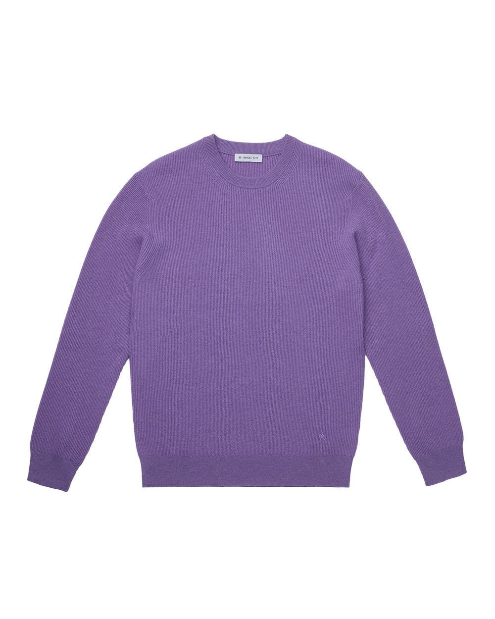 violet crew-neck wool rib sweater