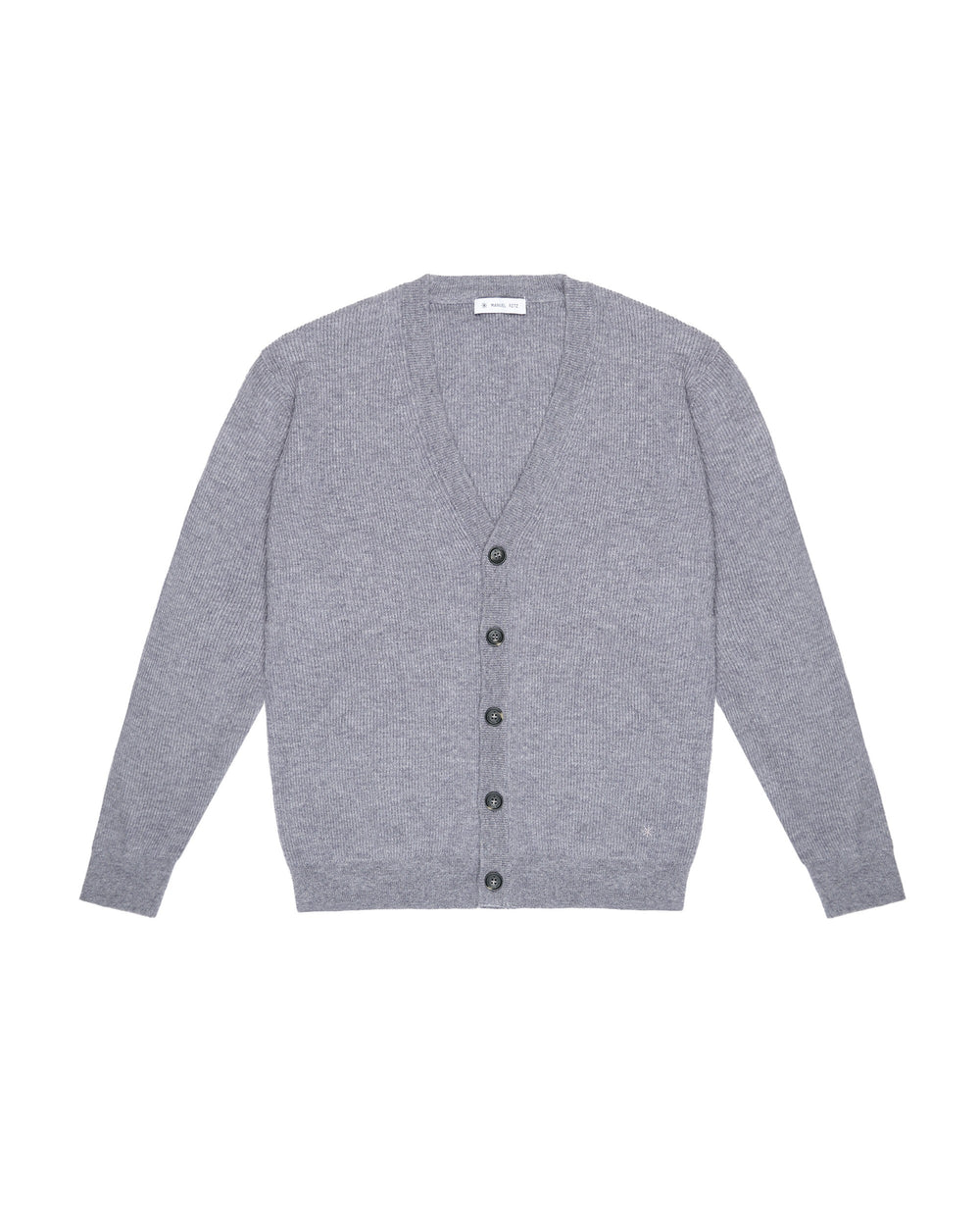 gray wool rib cardigan
