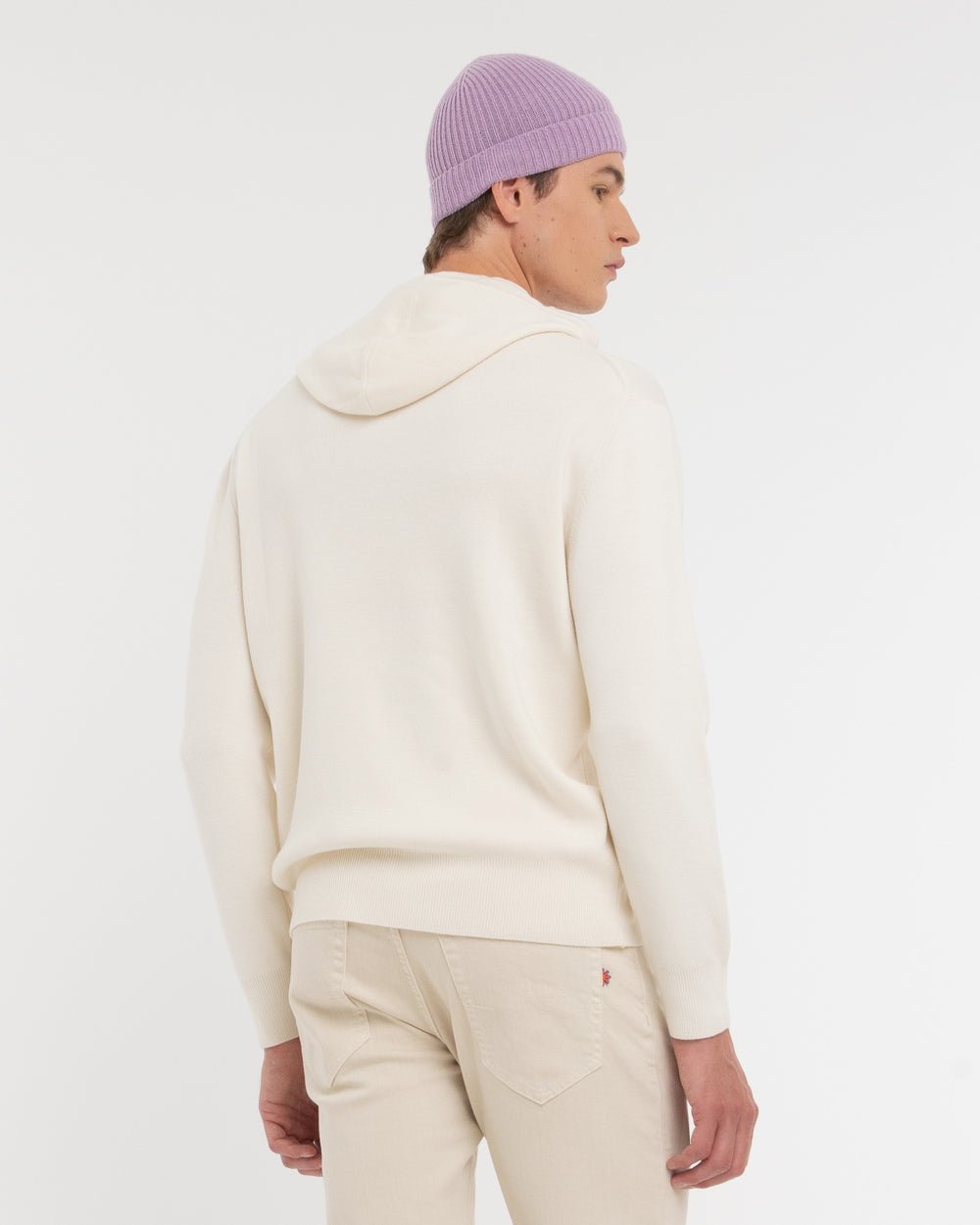 white wool blend hoodie