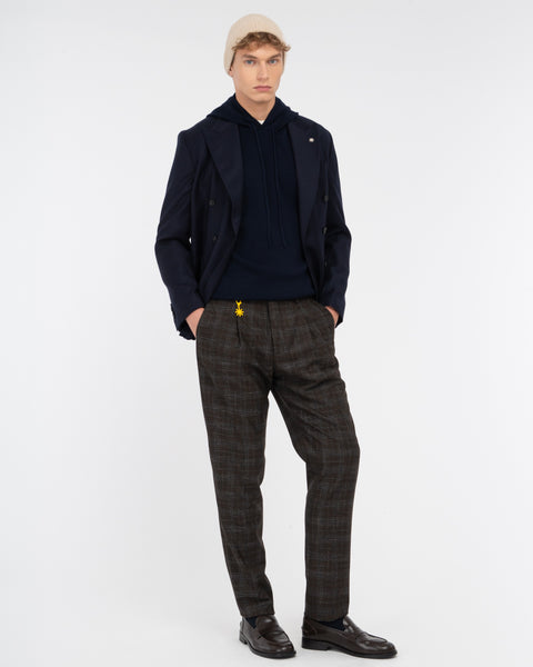 blue wool blend hoodie