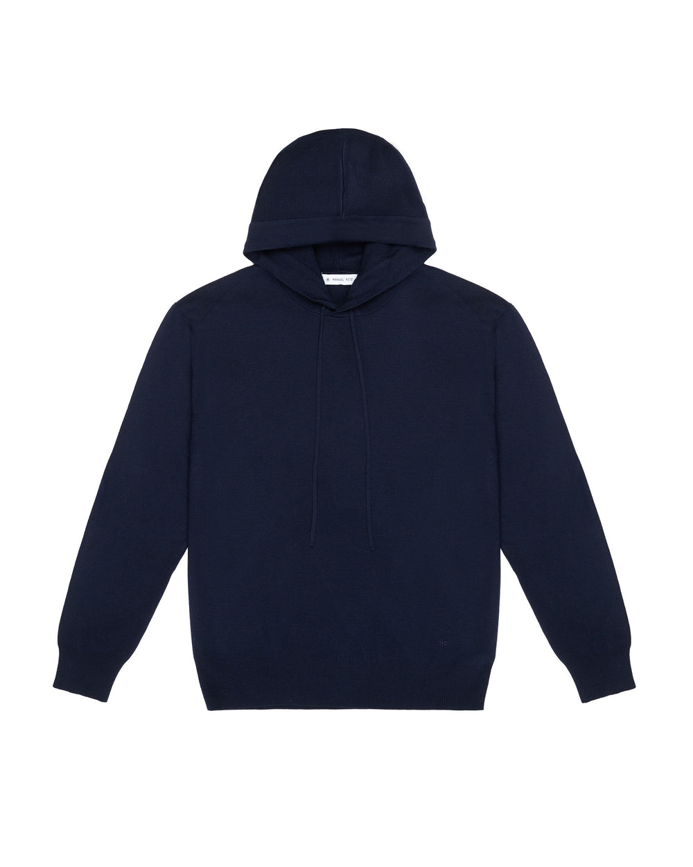 blue wool blend hoodie