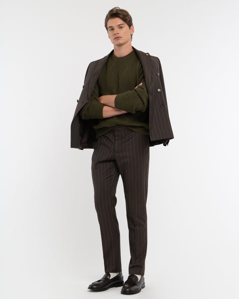 green english rib knit with aran workmanship