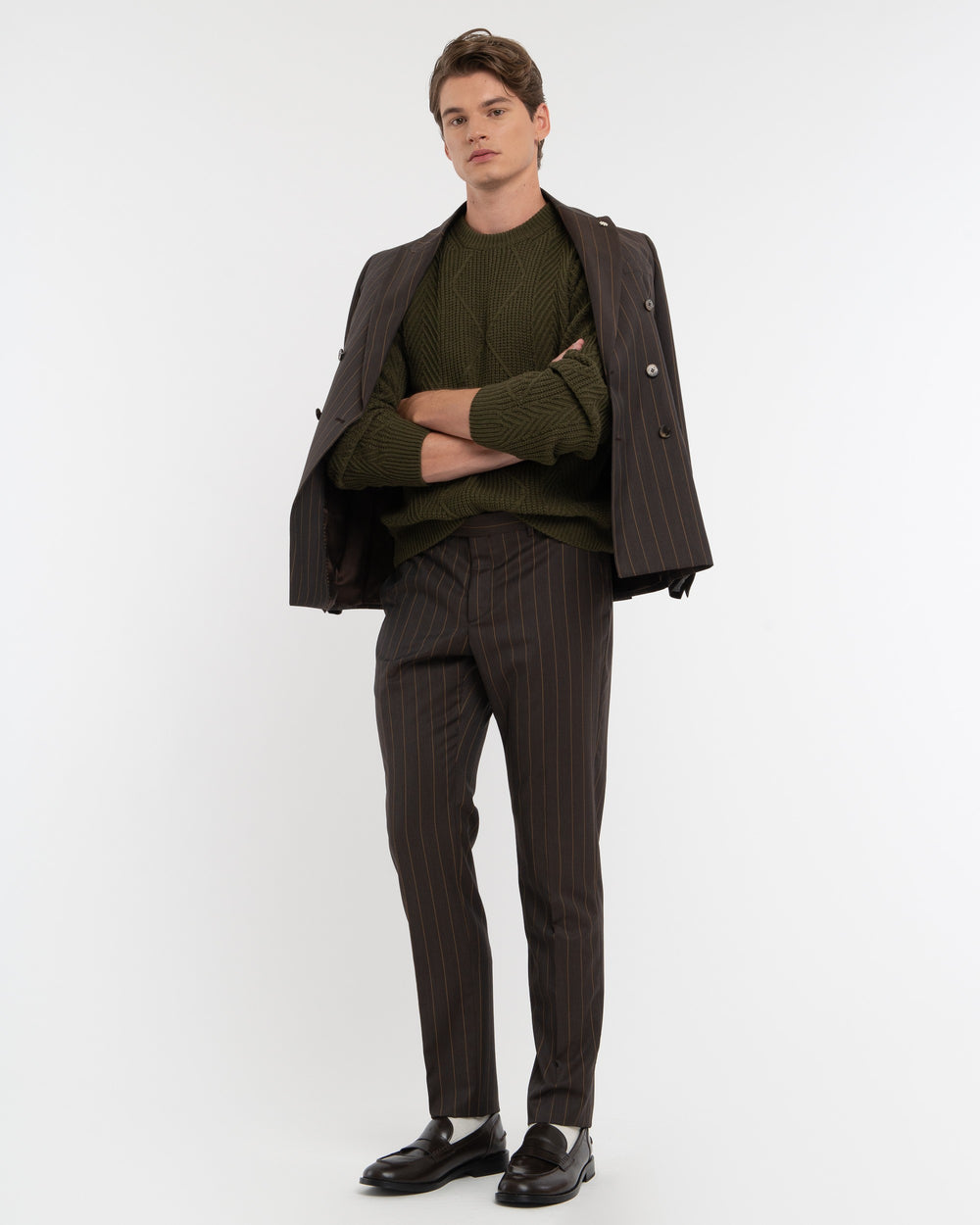 green english rib knit with aran workmanship