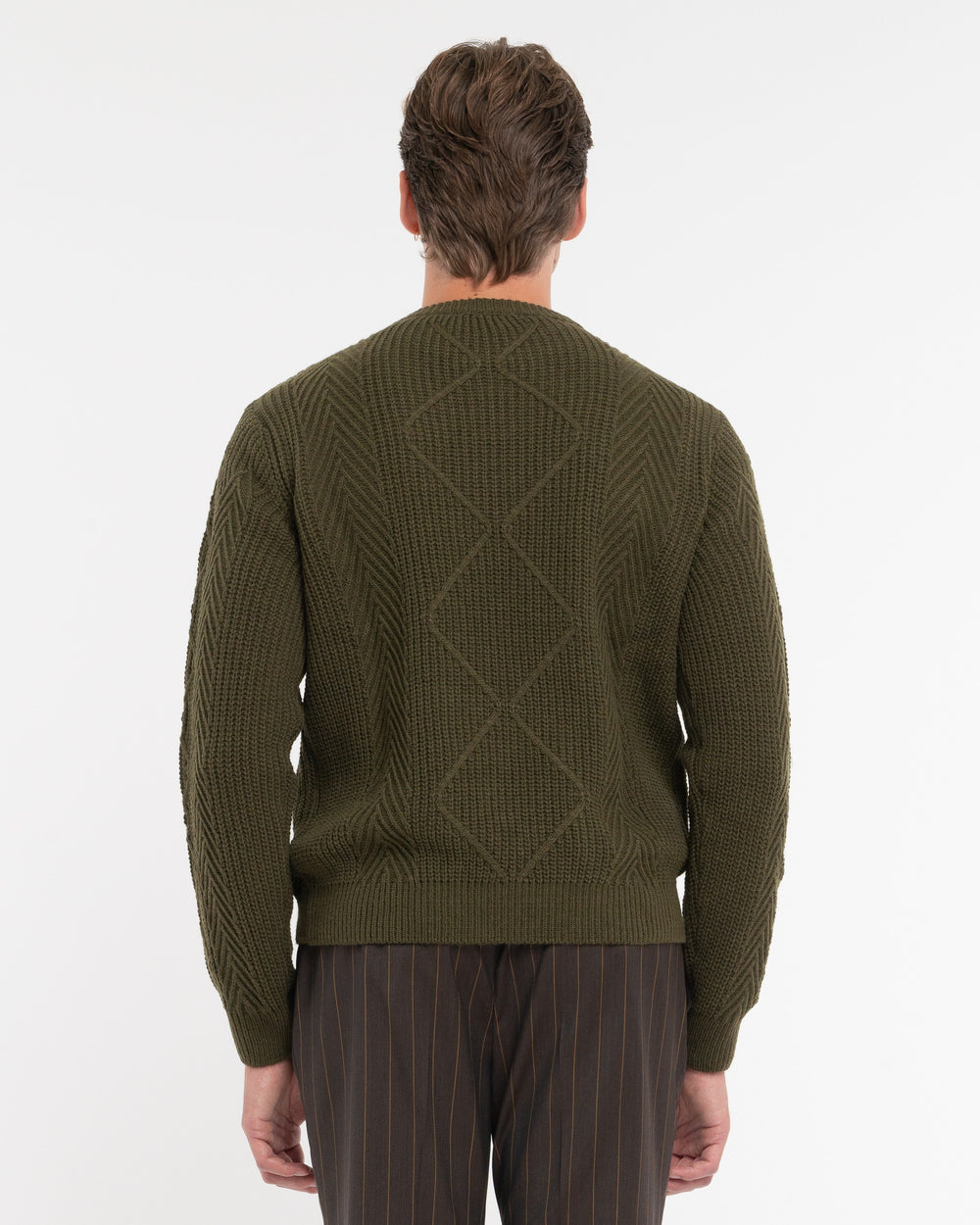 green english rib knit with aran workmanship