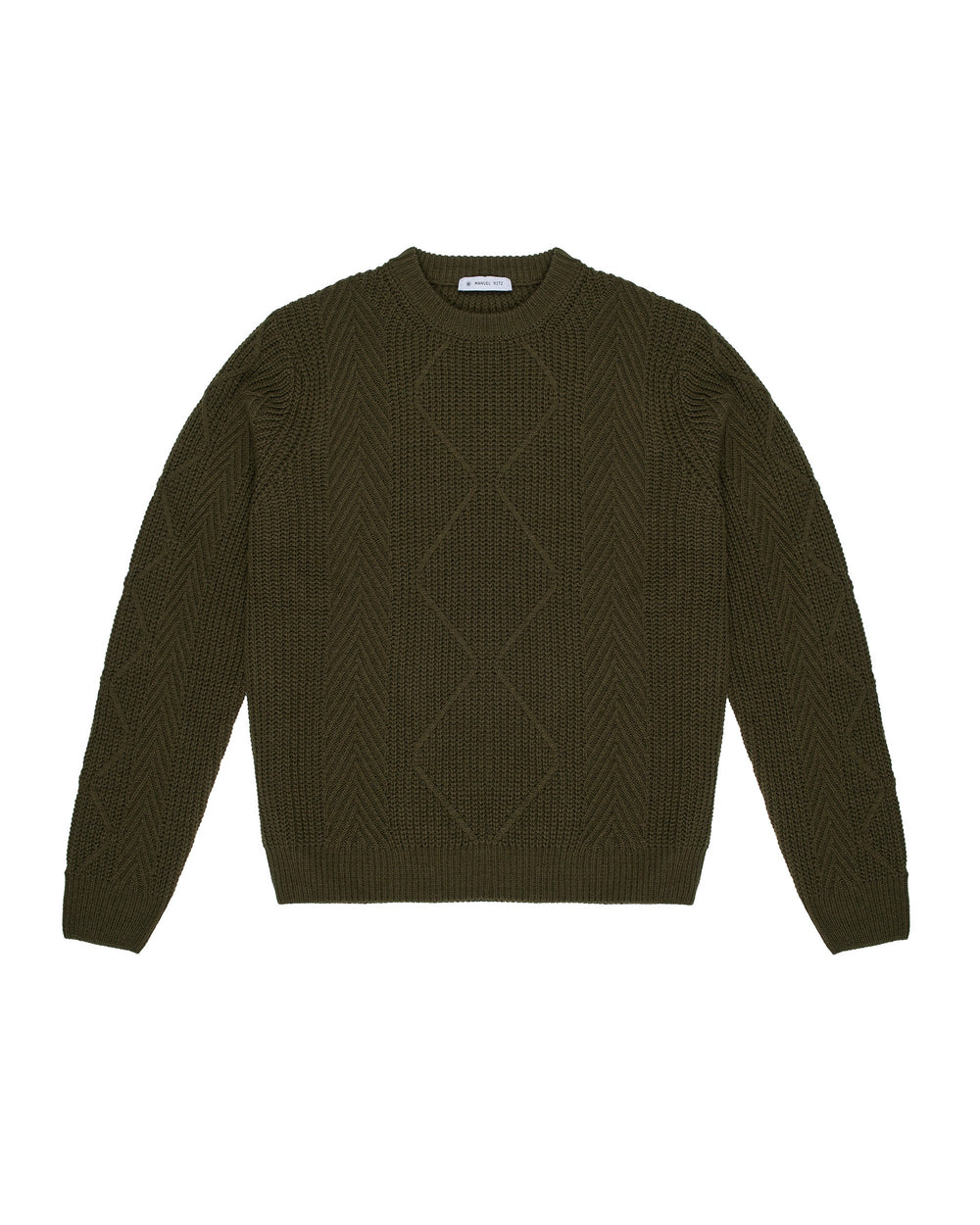 green english rib knit with aran workmanship
