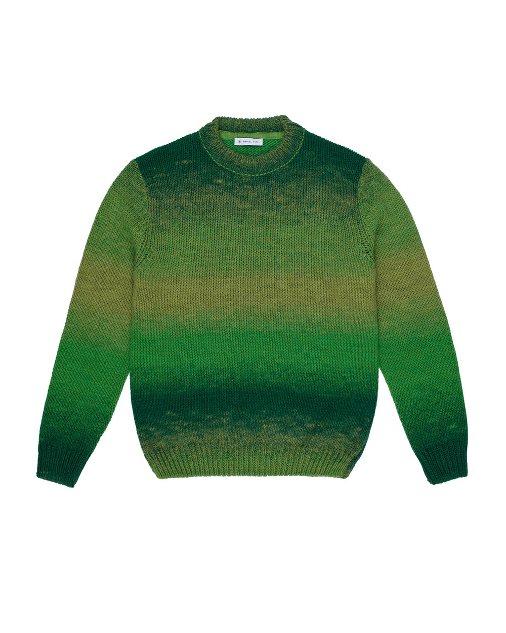 green wool blend degradé knit