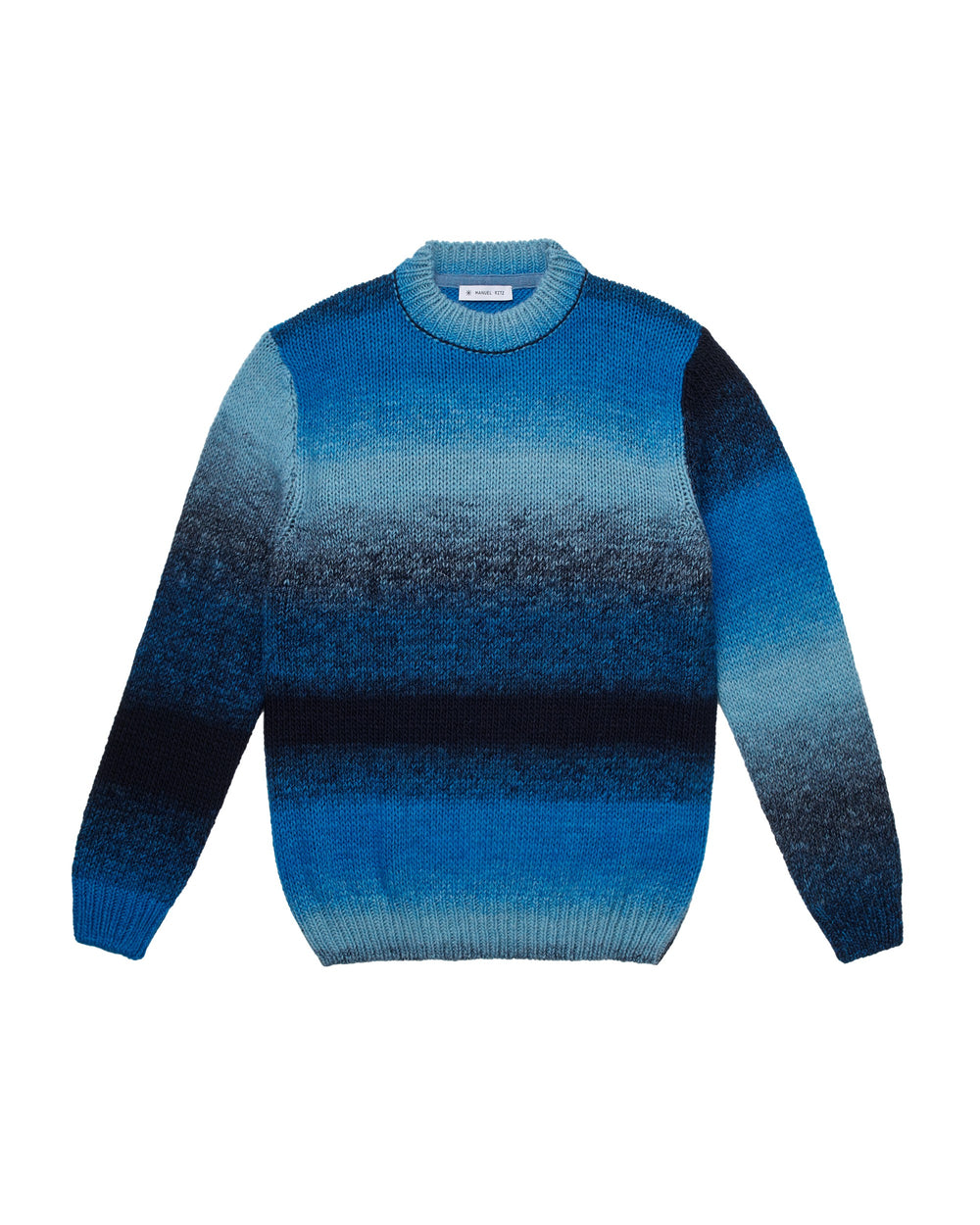 blue wool blend degradé knit