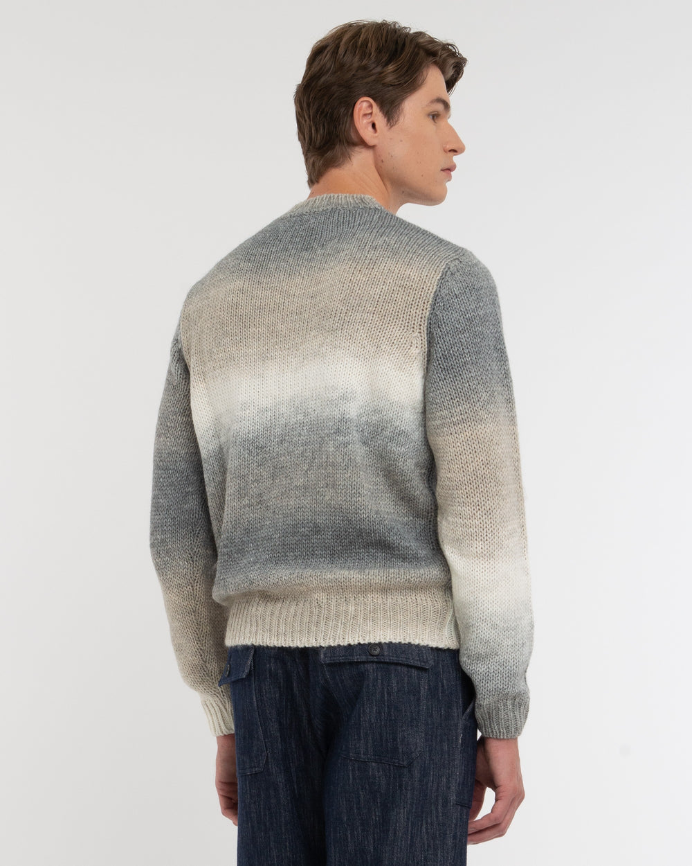 gray wool blend degradé knit