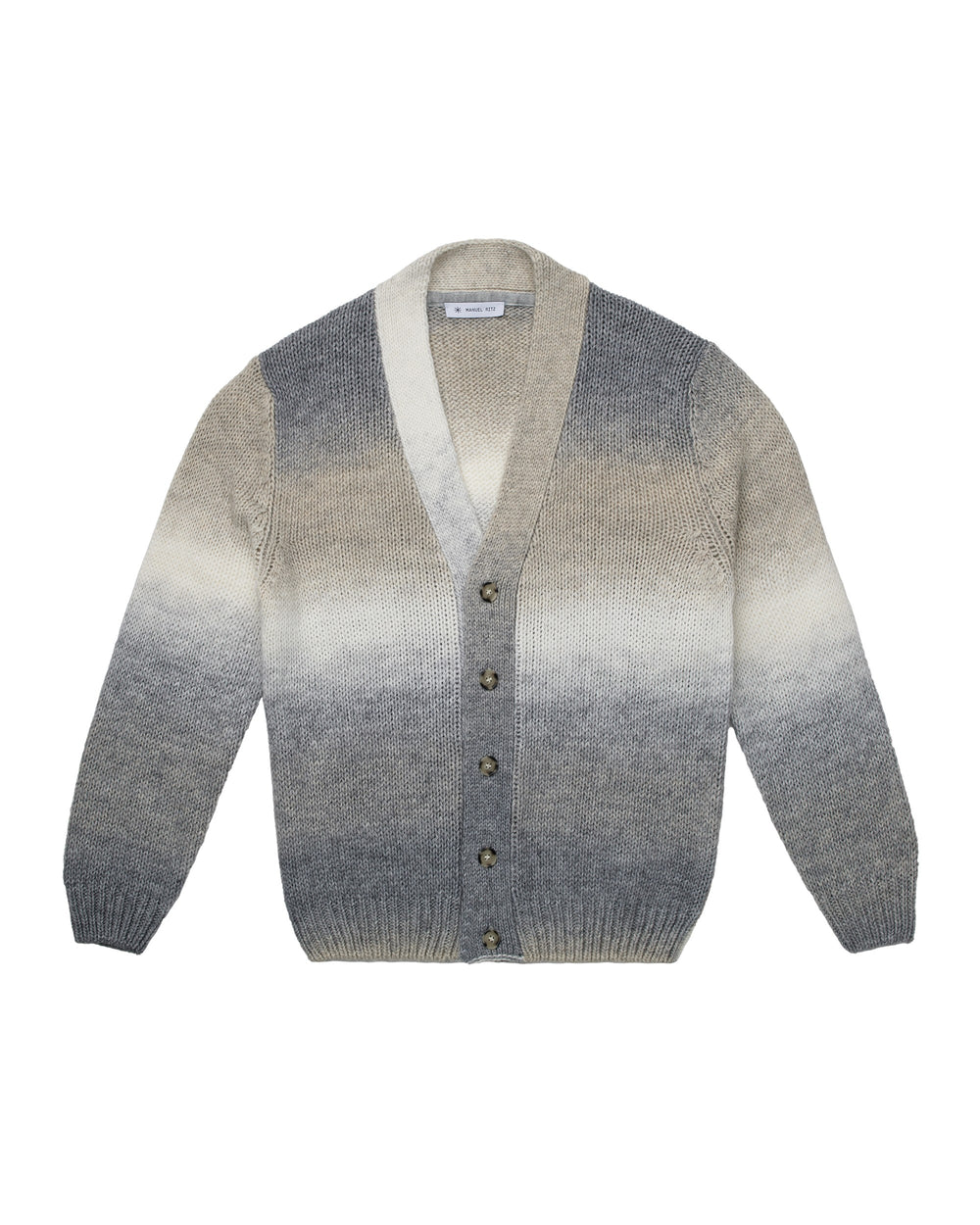 gray wool blend degradé cardigan