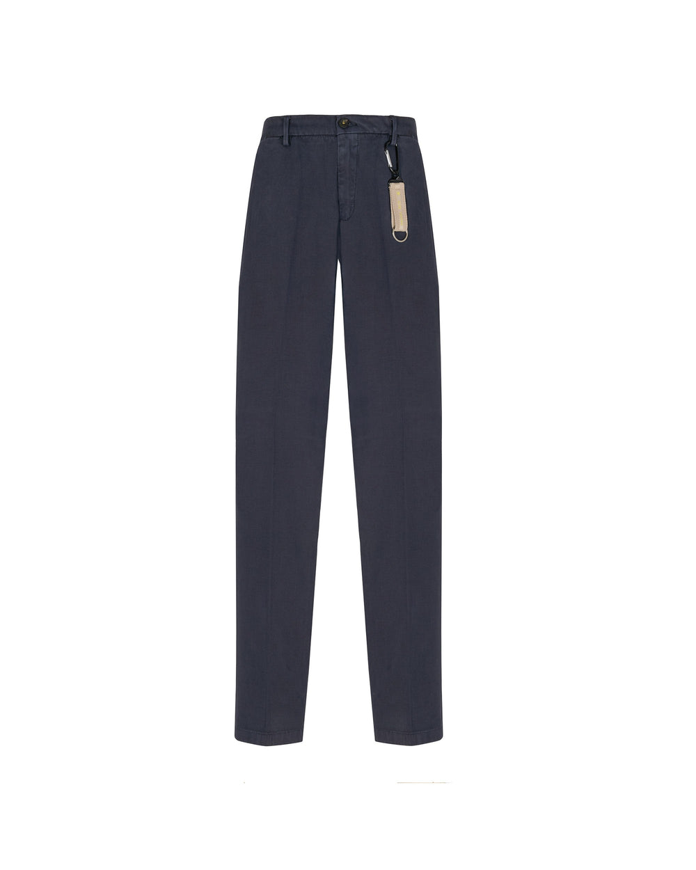 blue stretch cotton blend skinny trousers