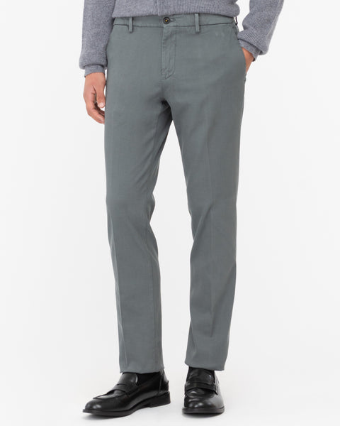 gray stretch cotton blend skinny trousers
