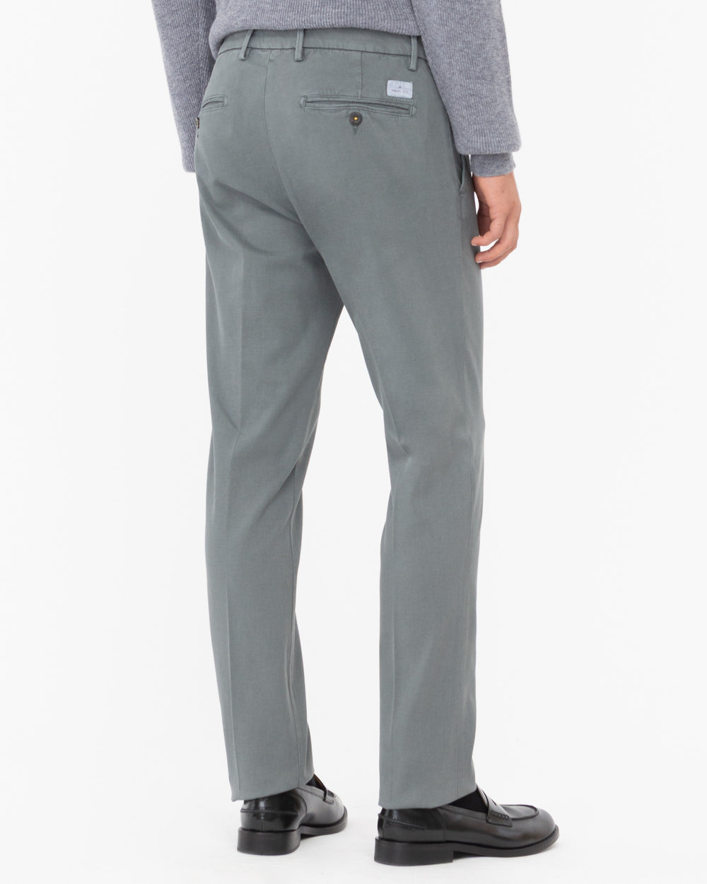 gray stretch cotton blend skinny trousers