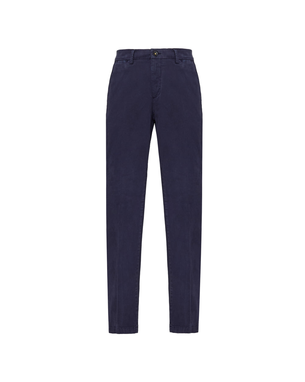 blue slim stretch cotton twill trousers