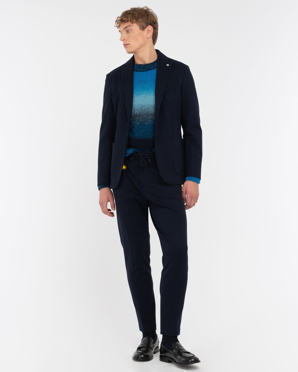 blue milan stitch jersey jogging trousers
