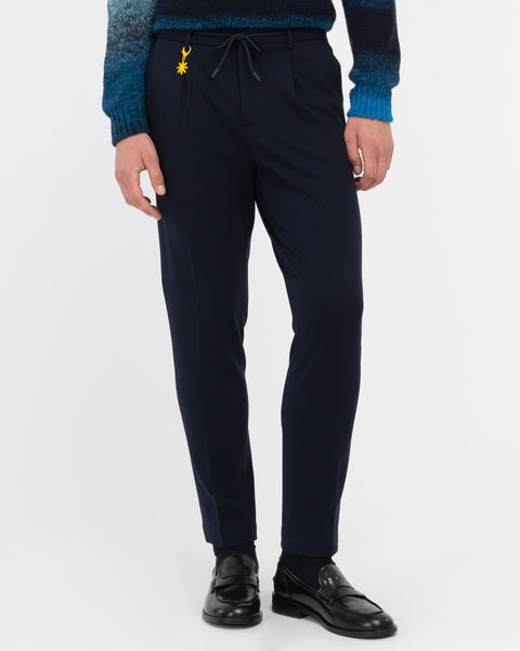 blue milan stitch jersey jogging trousers