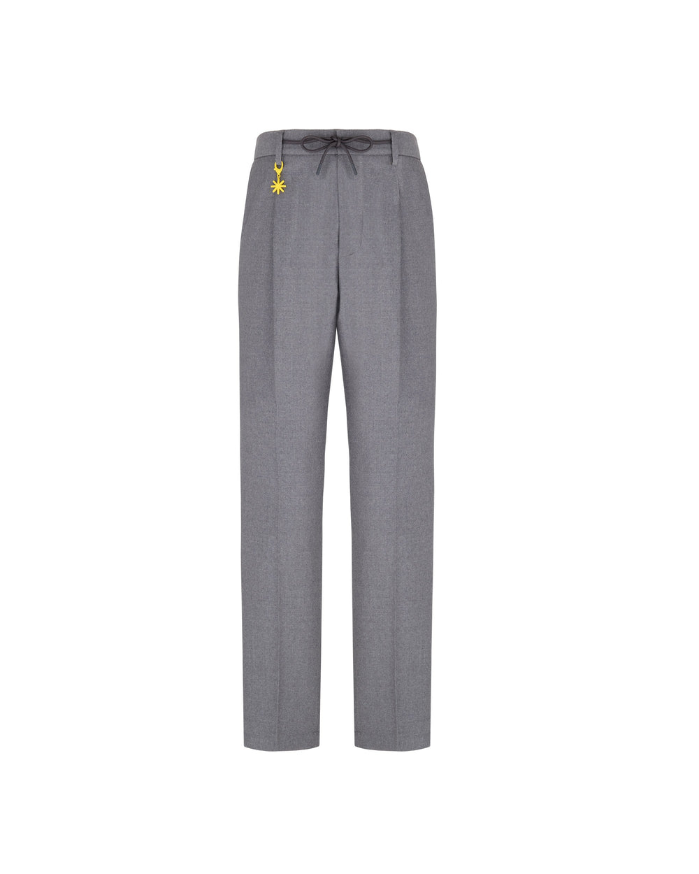 gray stretch wool flannel jogging trousers