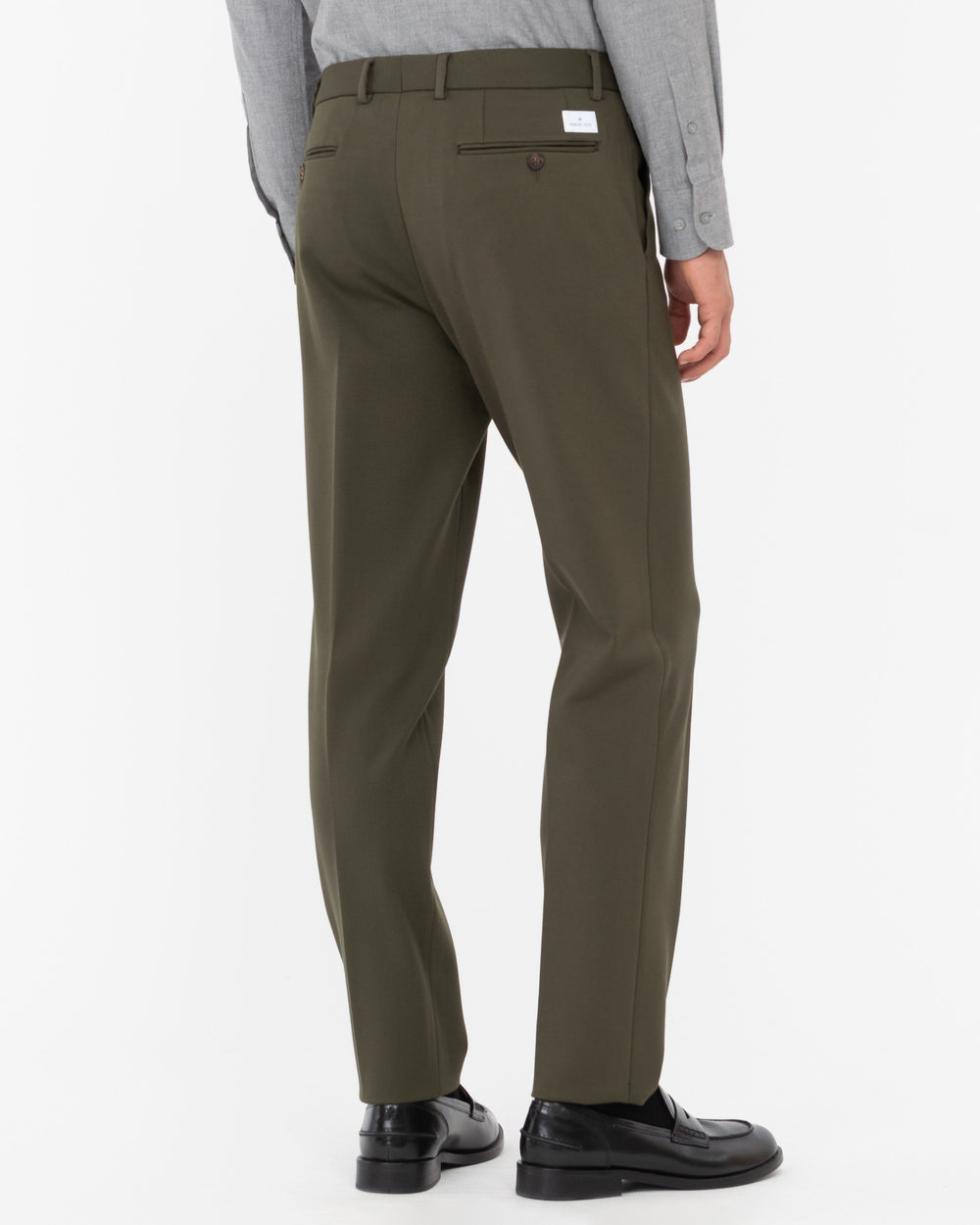 green stitch milano stretch jersey trousers